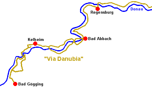 Streckenverlauf von Bad Gögging nach Regensburg