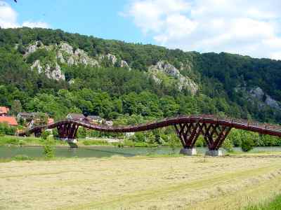 Holzbrücke in Essing im Altmühltal